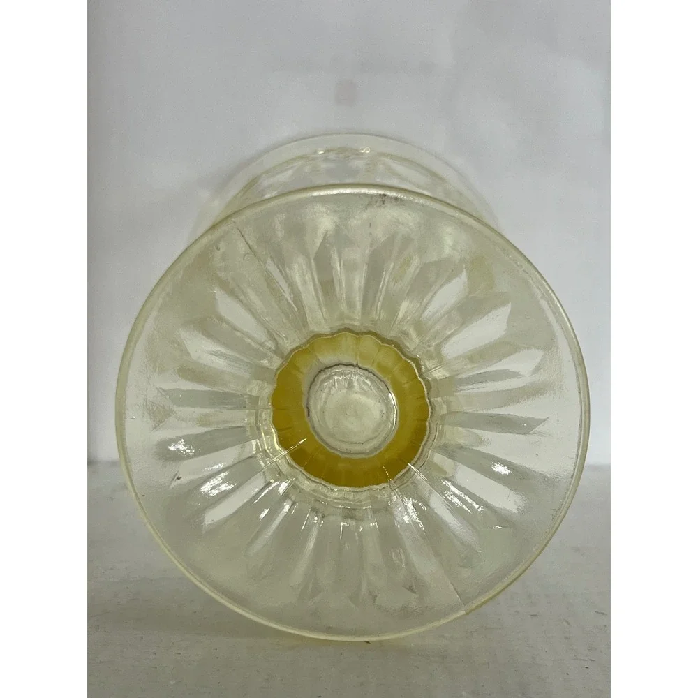 Vintage Yellow Depression Glass Cameo Ballerina Footed Tumblers Set of 5 4.5